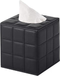 Tissue Box Cover Square Tissue Box Holder PU Leather Facial Organizer by XNONE