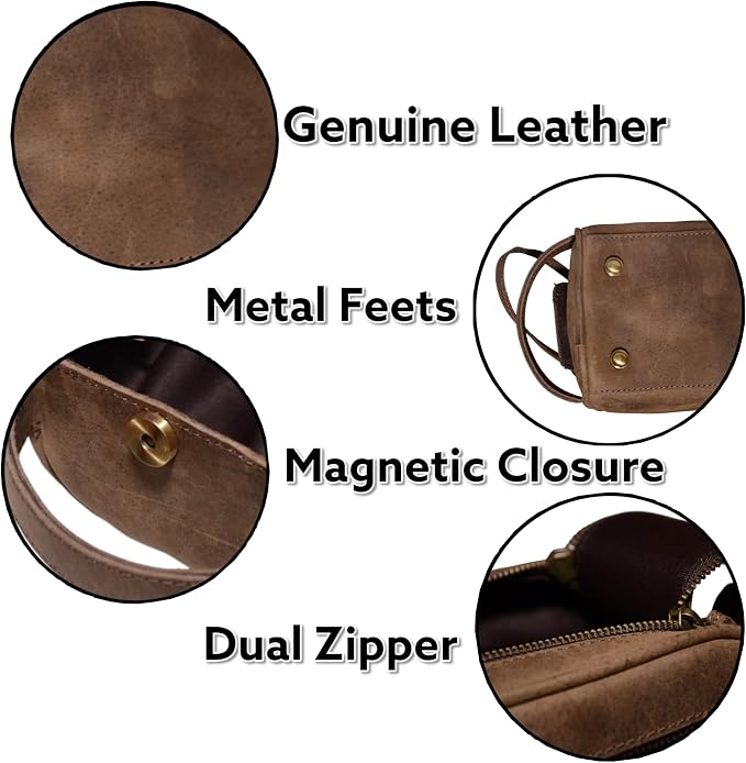 Premium Buffalo Leather Unisex Toiletry Bag/Leather Travel Kit - Image 5