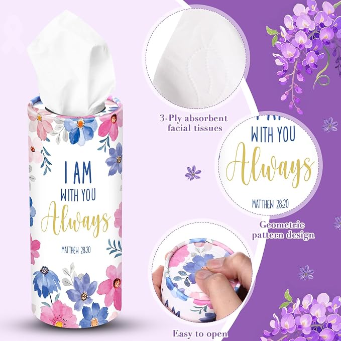 Outus 12 Pcs Floral Christian Car Tissues Cylinder Holder - Image 3