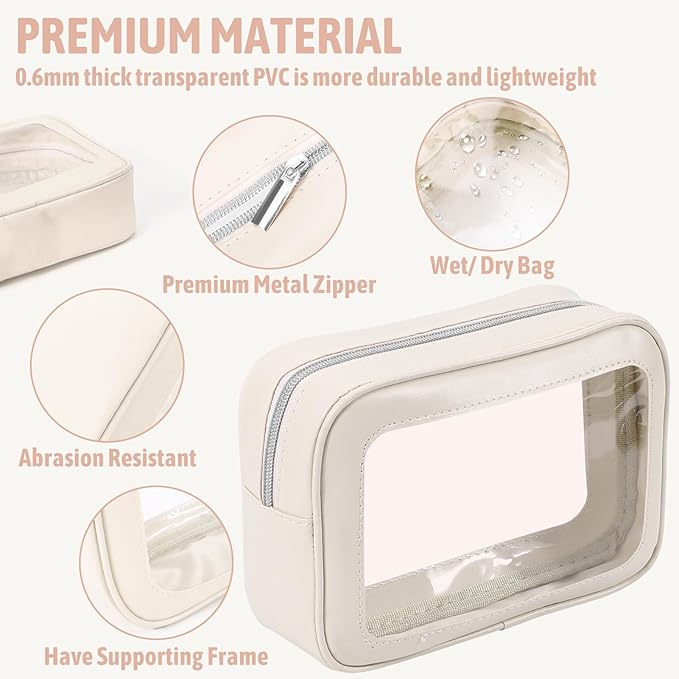 6PCS Clear Toiletry Bag, TSA Approved Travel Pouch - Image 4