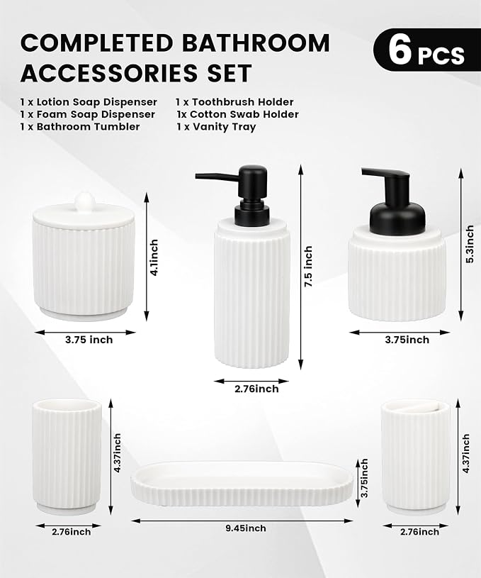 White Bathroom Accessory Set - Image 7