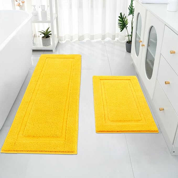 SHACOS Super Soft 2 Pieces Bathroom Runner Rugs Set Non Slip Washable 20x47+ by SHACOS