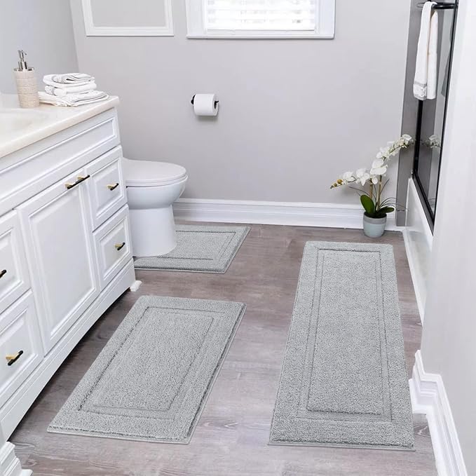 SHACOS Bathroom Runner Rugs Set of 3 Ultra Soft Bath Mat - Image 2