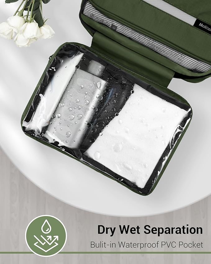Maliton Toiletry Bag for Men & Women Large Toiletry Bags for Traveling Hanging - Image 5