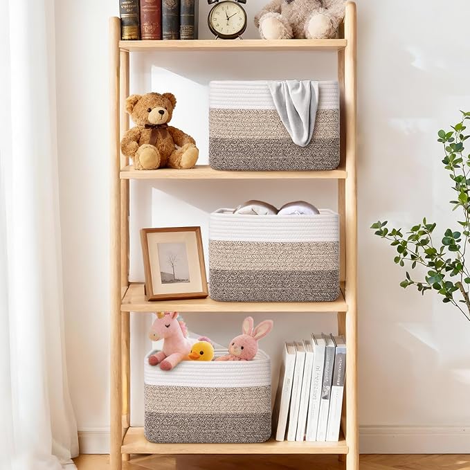 Storage Baskets for Organizing, 4 Pack Baskets for Shelves, Decorative Storage - Image 2