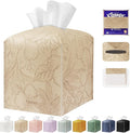 Tissue Box Holder Cover Square Tissue Cube Cover PU Leather Tissue Organizer by DecorateYourHome