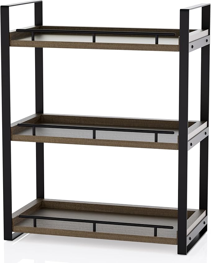 Bathroom Counter Organizer, 3 Tier Wood Countertop Shelf - Image 8