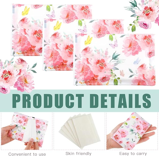 Geyee 50 Packs Tissue Travel Size Facial Paper Napkins Travel Packs Disposable - Image 3
