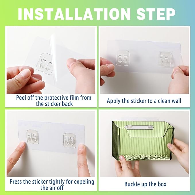 8 Pcs Storage Organizer Bins Wall Mounted Organizer Basket Plastic Cabinet Door - Image 6
