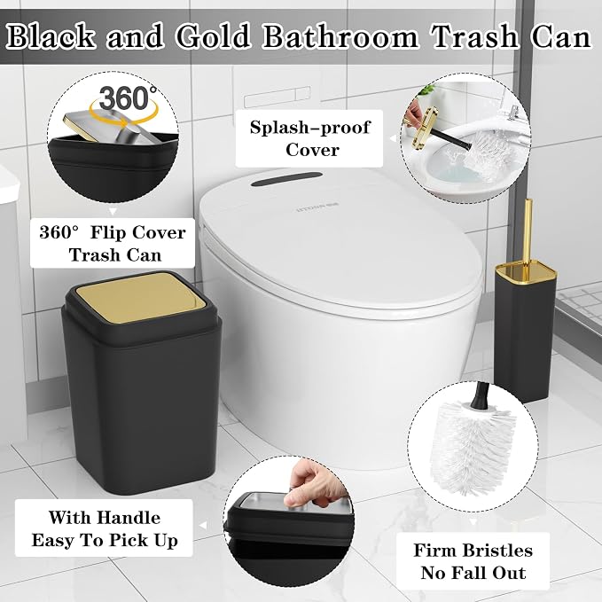 Bathroom Set - Black Bathroom Accessories Set, Bathroom Sets - Image 7