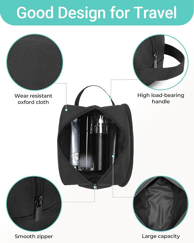 Elviros Travel Toiletry Bag for Men Hanging Dopp Kit Shaving Bag Toiletries - Image 3