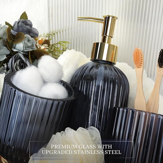Designer Blue Glass Bathroom Accessories Sets - Image 4