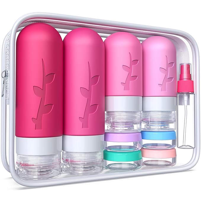 18pack Travel Bottles for Toiletries, TSA Approved Silicone Travel Containers by Tocelffe