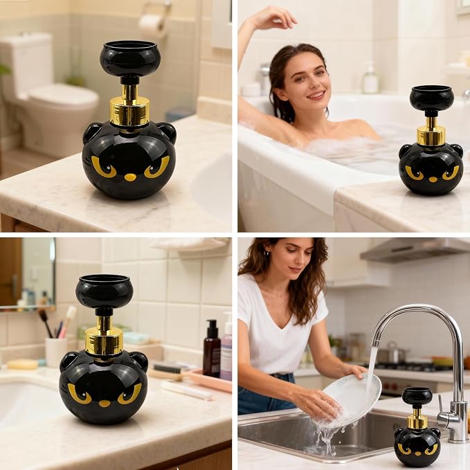Cute Cat Paw Foam Soap Dispenser, Spooky Cat Lover Gift - Image 3