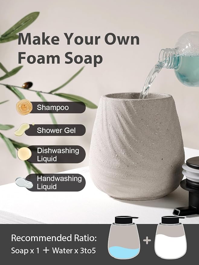 Foaming Soap Dispenser, 14 oz Ceramic Foam Soap Pump - Image 6