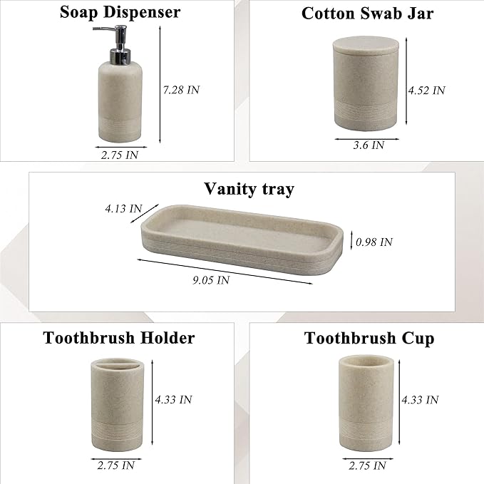 6-Piece Bathroom Accessories Set, Bathroom Accessory Set - Image 7