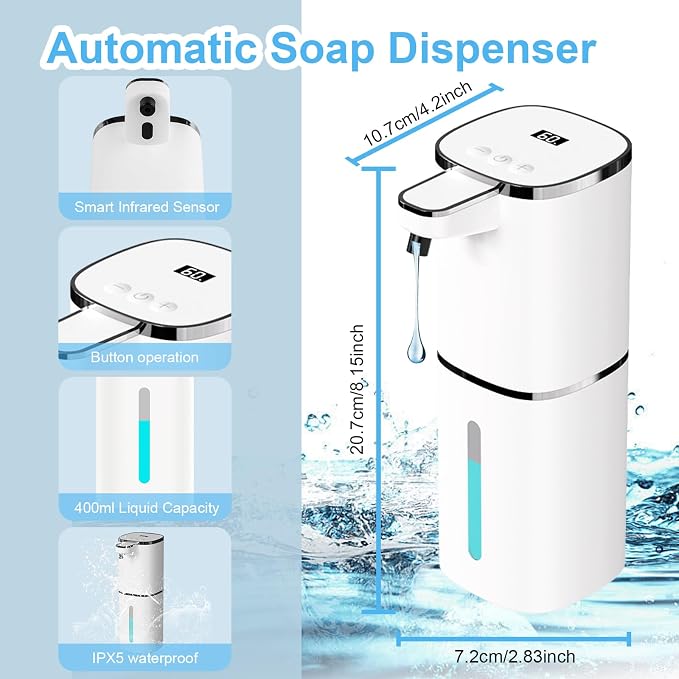 Automatic Liquid Soap Dispenser Touchless, USB Rechargeable Smart Hand Soap - Image 2