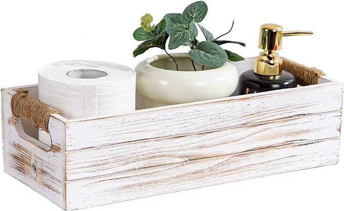 TIMRIS Rustic Wooden Toilet Paper Holder, Farmhouse Bathroom Decor, Toilet Tank by TIMRIS