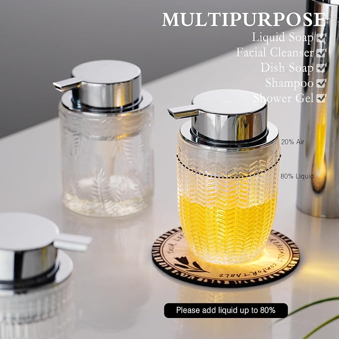 Foaming Hand Soap Dispenser, Glass Foam or Lotion Dispenser - Image 3