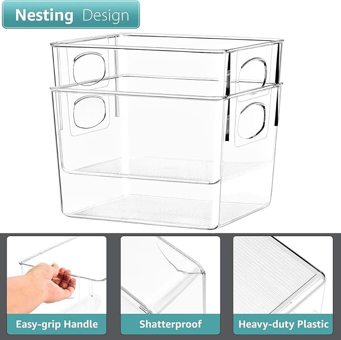 4-Pack Clear Plastic Storage Bins - Image 3