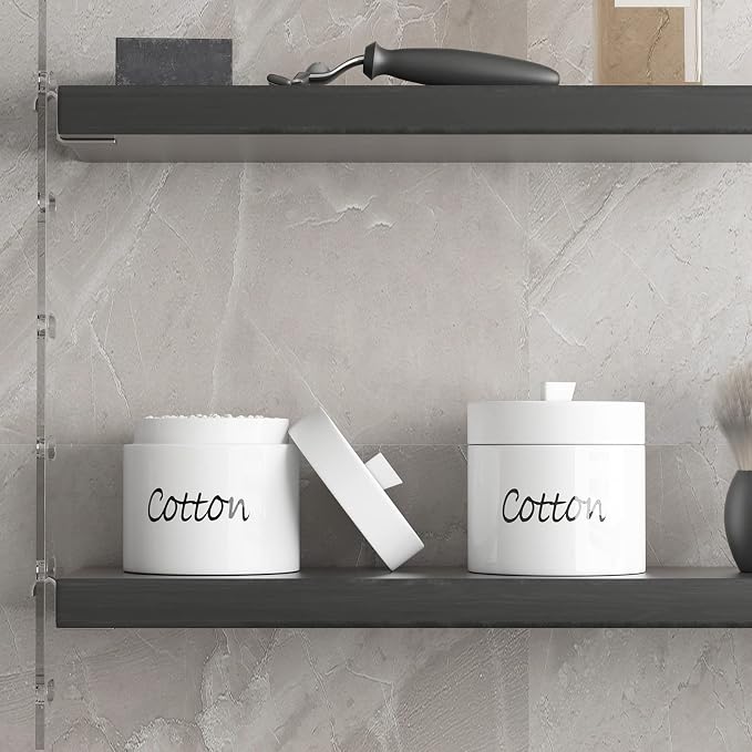 LEETOYI Ceramic Cotton Swabs Holder Organizer - Image 5