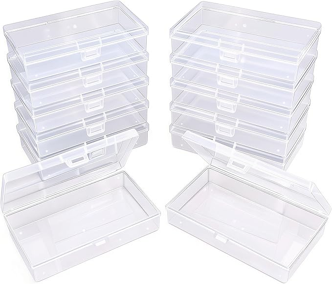 12 Pack Rectangular Clear Plastic Storage Containers Box by Thintinick