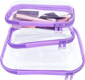 3 Pcs Clear Hard Zipper Case, Hard Shell Plastic Clear Organizer Bag, by YOQIVEXU