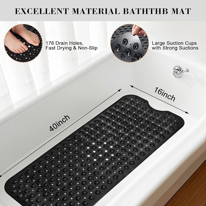 Black Bathroom Accessories Set, Shower Curtain Set - Image 3