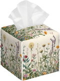 Vintage Dandelion Herbs Tissue Box Cover Spring Summer Wild Flowers Florals by HOYYU