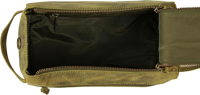 KomalC Premium Buffalo Leather Toiletry Bag - Image 9