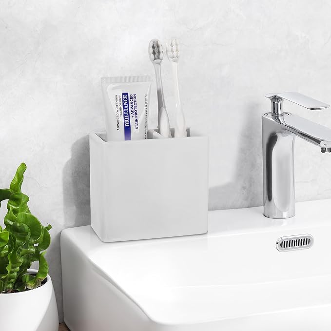 Diatomite Toothbrush Holder 2 Slots Tooth Brush Holder - Image 2