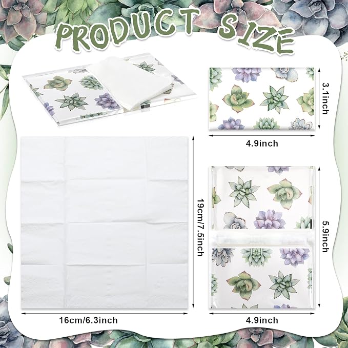 Geyee 50 Packs Tissue Travel Size Facial Paper Napkins Travel Packs Disposable - Image 2