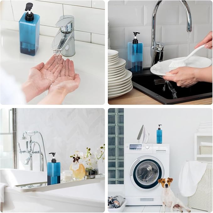 Suream 33.8oz/1000ml Lotion Dispenser, Square Soap Dispenser Set - Image 6