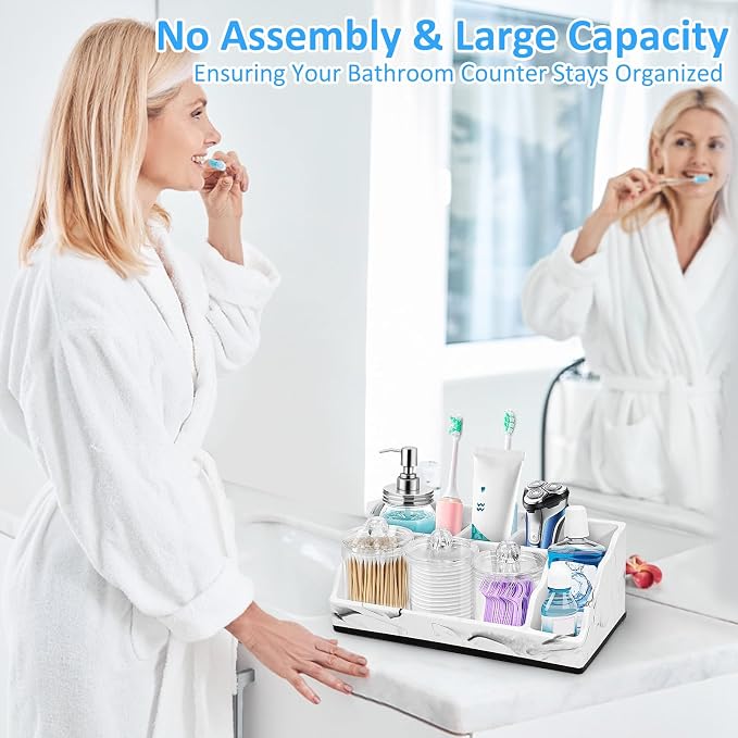 Bathroom Organizer Countertop, Toothbrush and Toothpaste Holder - Image 2