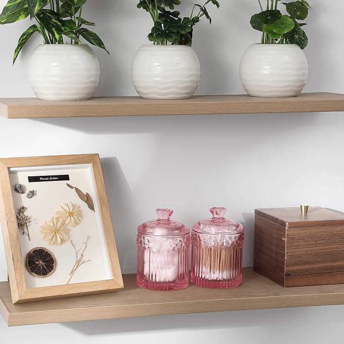rejomiik 2 Pack Qtip Holder Glass Apothecary Jars - Image 3
