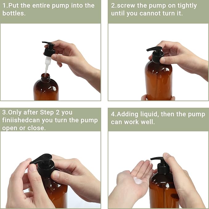 4 Pack 32 OZ Empty Plastic Pump Bottles - Image 4