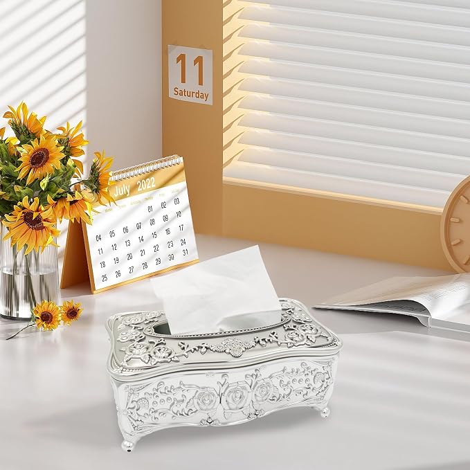 Geesatis Tissue Box Cover, Rectangle Tissue Box Holder, Rectangular Napkin - Image 5