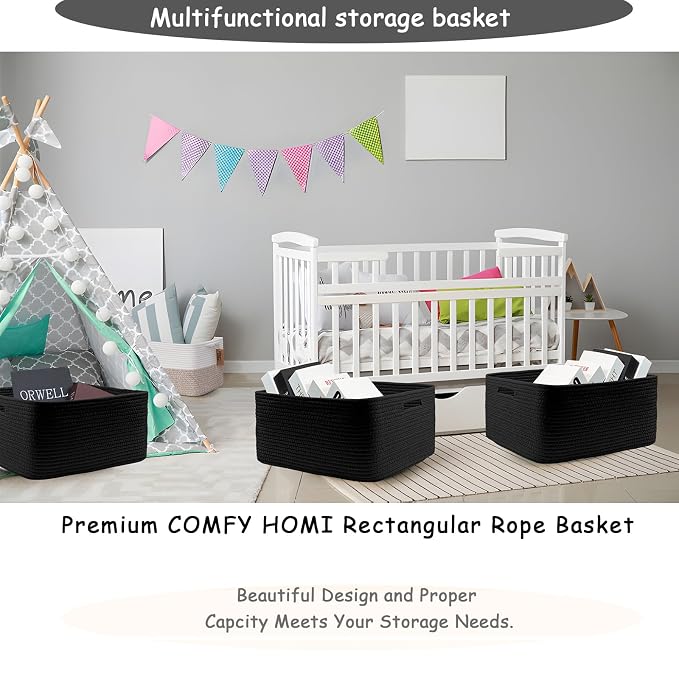 COMFY-HOMI Cotton Rope Woven Basket - Image 7