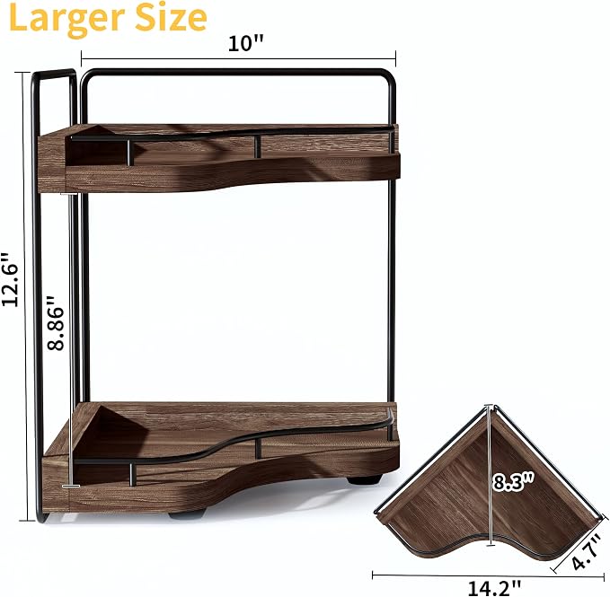 2-Tier Corner Bathroom Counter Organizer - Image 4