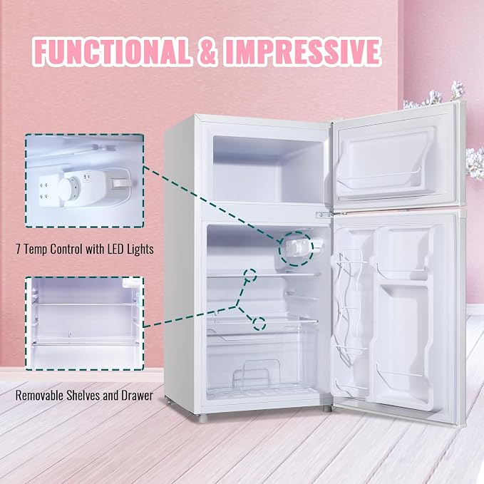 WANAI 3.5 Cu.ft Retro Mini Fridge - Image 7