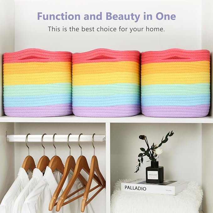 Cotton Rope Storage Basket, Woven Basket - Image 4