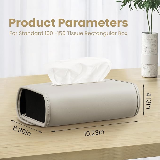 Car Tissue Holder, WHHMK Tissue Box Cover Keep Car Tidy, Premium PU Leather - Image 2