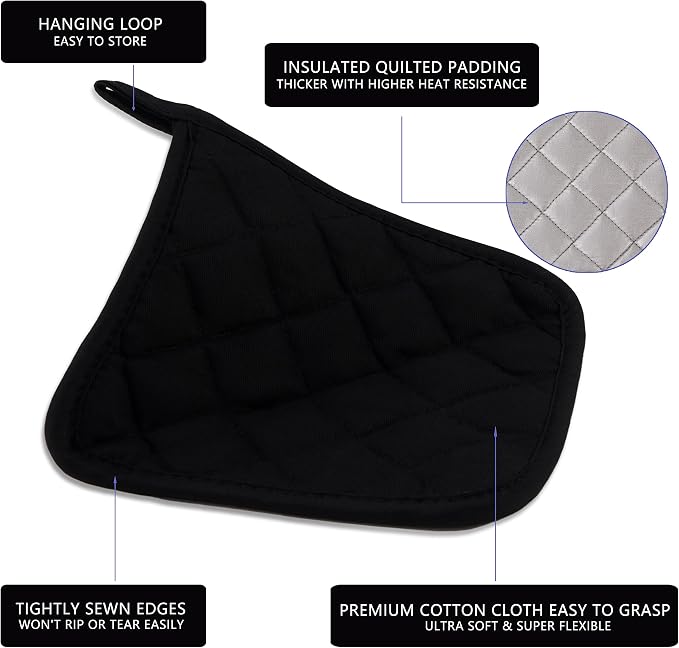 Kitchen Pot Holders Set Heat Resistant Pure Cotton Potholders Kit Trivets Large - Image 3