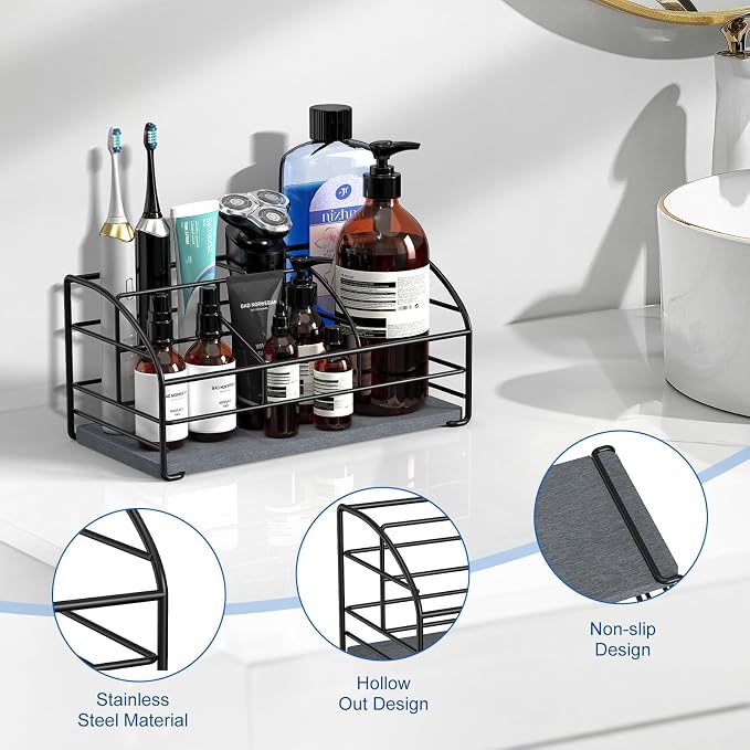 Luxspire Toothbrush Holders, 5 Slots Bathroom Counter Organizer - Image 4