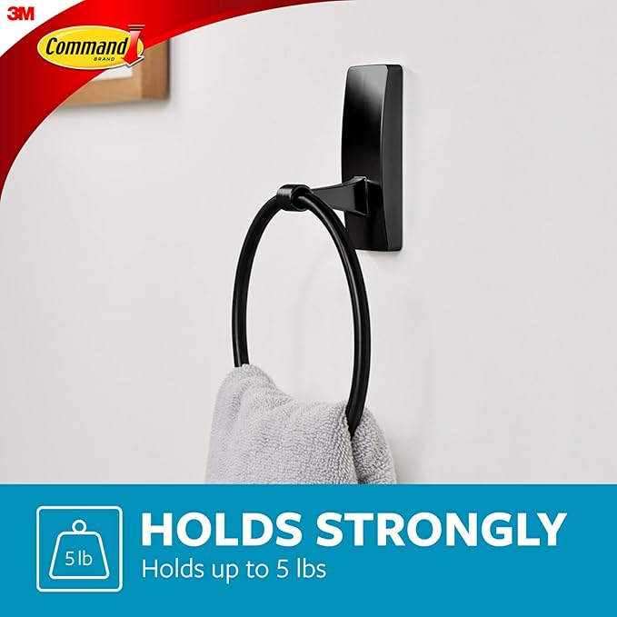 Command Hand Towel Holder Matte Black - Image 4