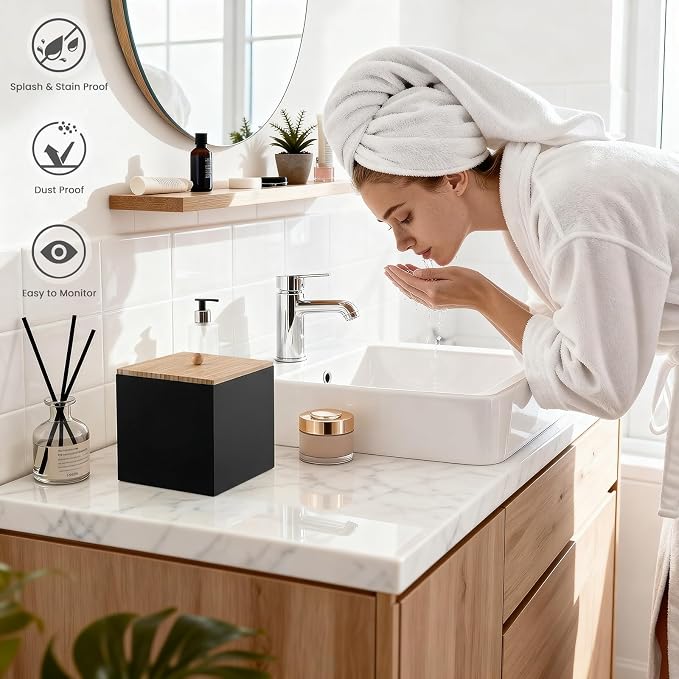 Puricon Acrylic Disposable Facial Towels Holder, Storage Bin - Image 4