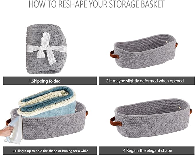 Cotton Rope Small Woven Toilet Paper Room Storage Basket - Image 7