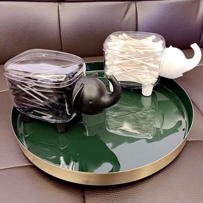 2 Pack Qtip Holders, Acrylic Cotton Ball Holder Dispenser - Image 3
