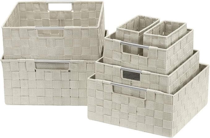 Sorbus Storage Baskets for Organizing, Mesh Hand-Woven Design, Linen Closet by Sorbus