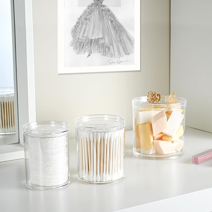 SheeChung 3-Pack Clear Stackable Apothecary Jars - Image 5